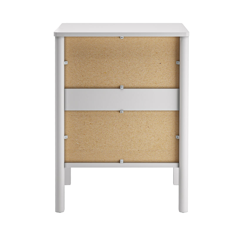 Oikiture Bedside Table 3 Drawers Nightstand Handle-free White