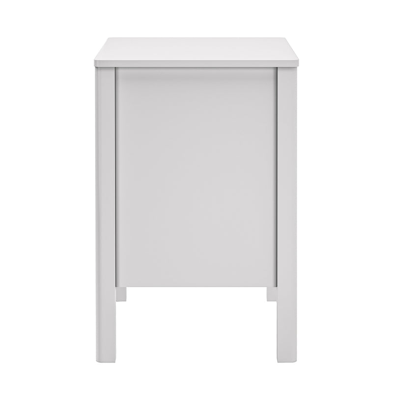 Oikiture 2x Bedside Tables 3 Drawers Nightstand Handle-free White