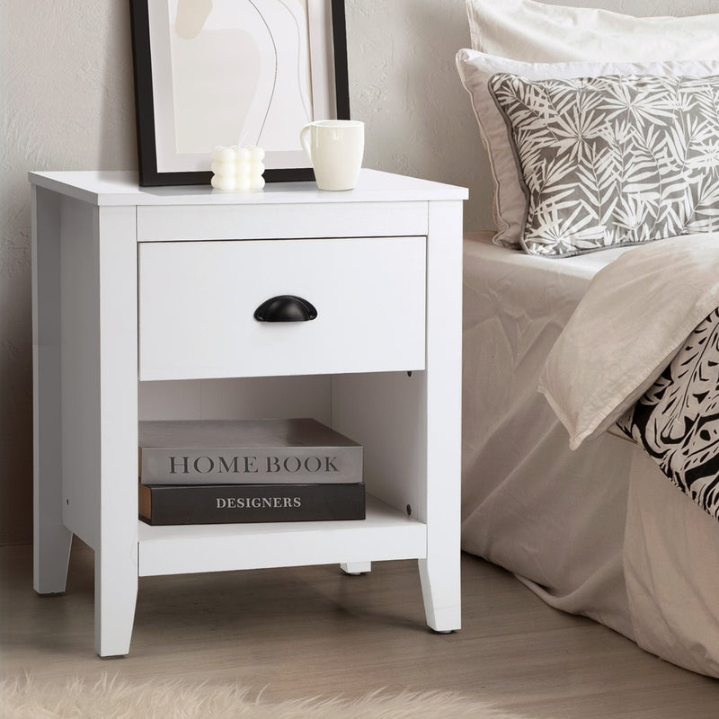 Oikiture Bedside Table Nightstand Vintage