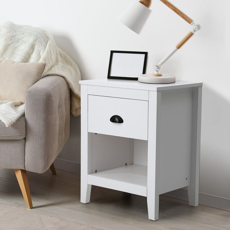 Oikiture Bedside Table Nightstand Vintage