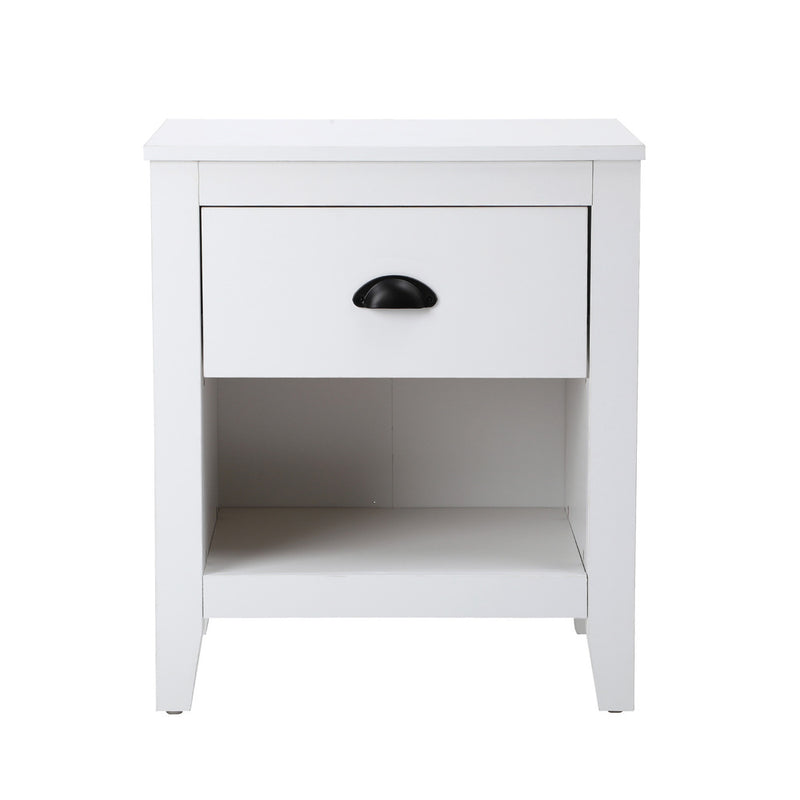 Oikiture 2x Bedside Table Nightstand Vintage
