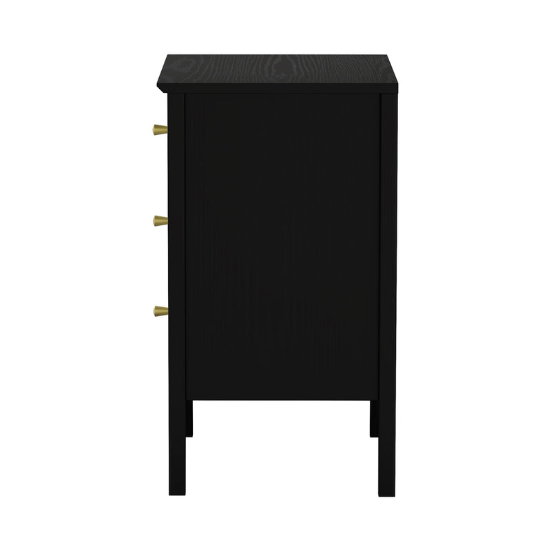 Oikiture Bedside Tables Set of 2 Side End Nightstand Black