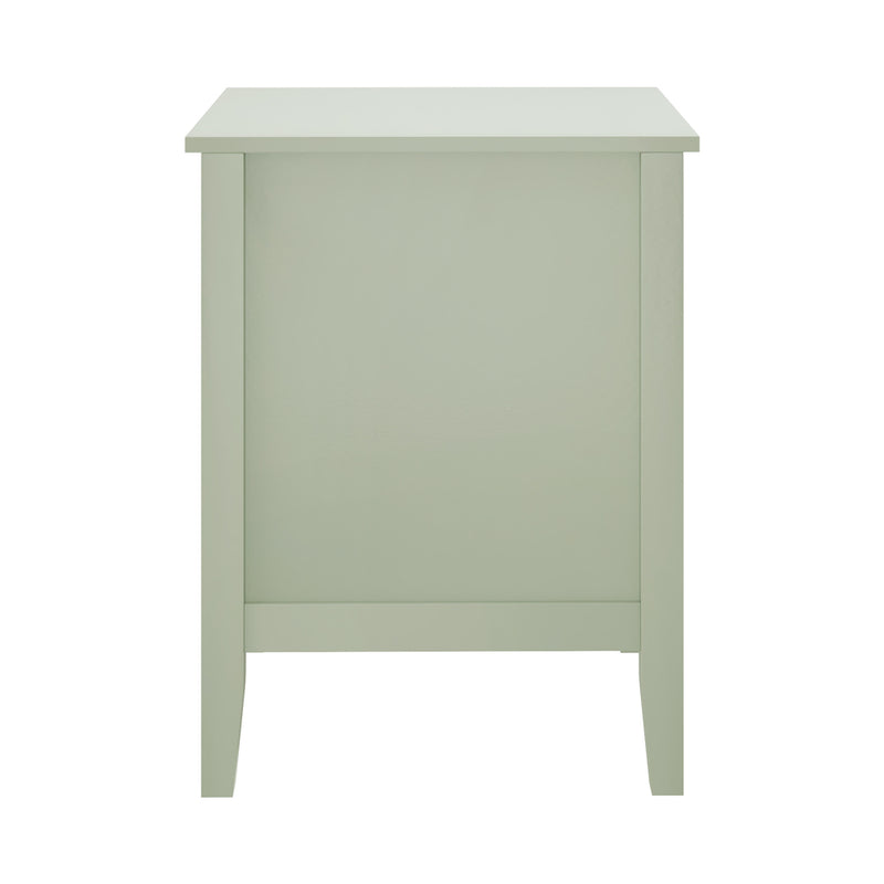 Oikiture Bedside Table 3 Drawers Side End Nightstand Green