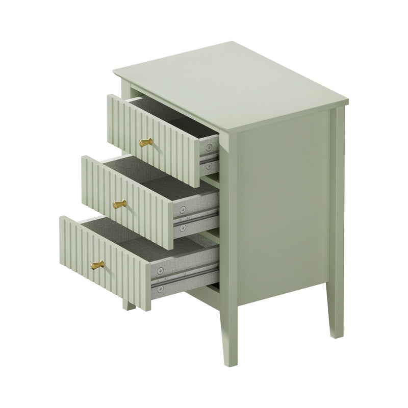 Oikiture Bedside Tables Set of 2 Side End Nightstand Green