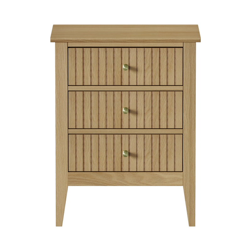 Oikiture Bedside Tables Set of 2 Side End Nightstand Natural