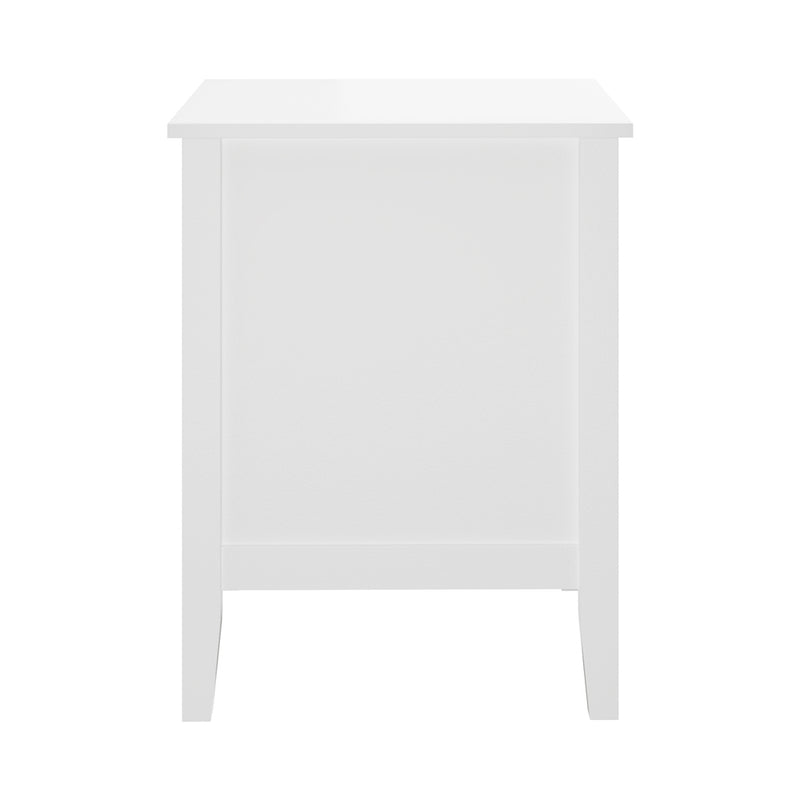 Oikiture Bedside Table 3 Drawers Side End Nightstand White