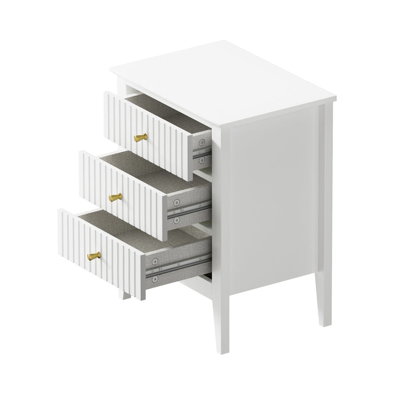 Oikiture Bedside Tables Set of 2 Side End Nightstand White