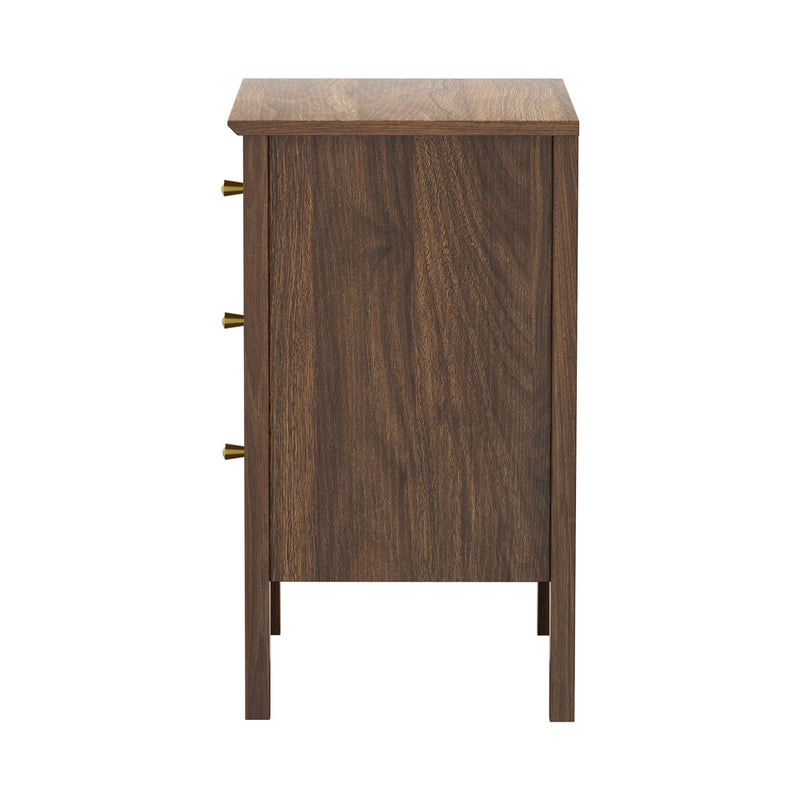 Oikiture Bedside Tables Set of 2 Side End Nightstand Walnut
