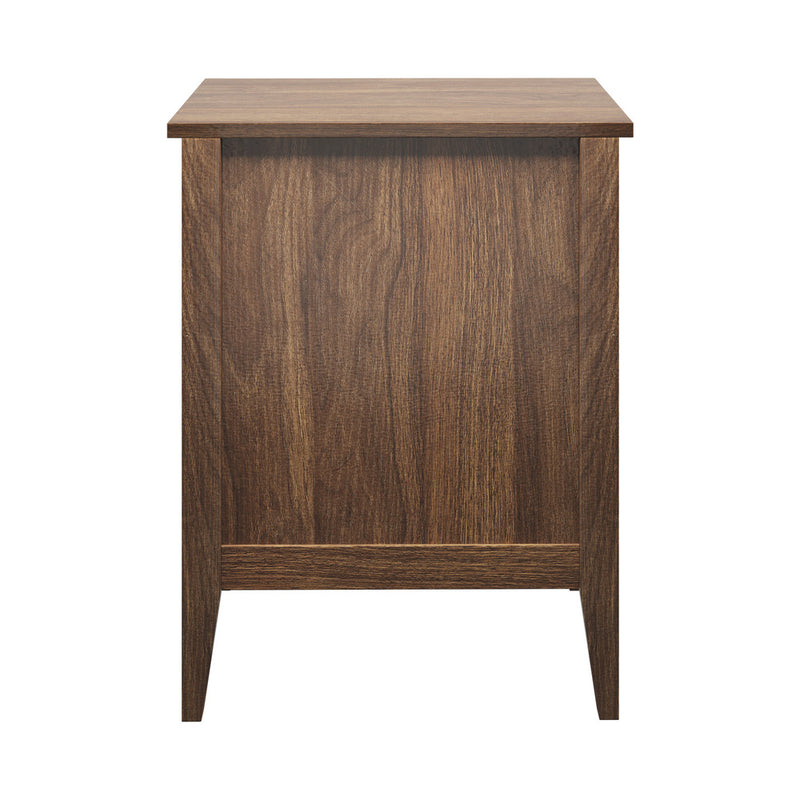 Oikiture Bedside Tables Set of 2 Side End Nightstand Walnut