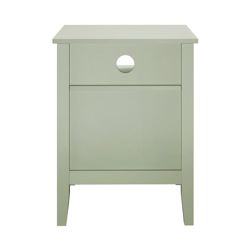 Oikiture Bedside Table Nightstand 2 Drawer with Storage Cabinet Green