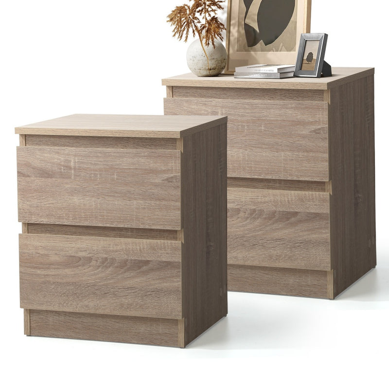 Oikiture Bedside Tables Set of 2 Nightstand Wood
