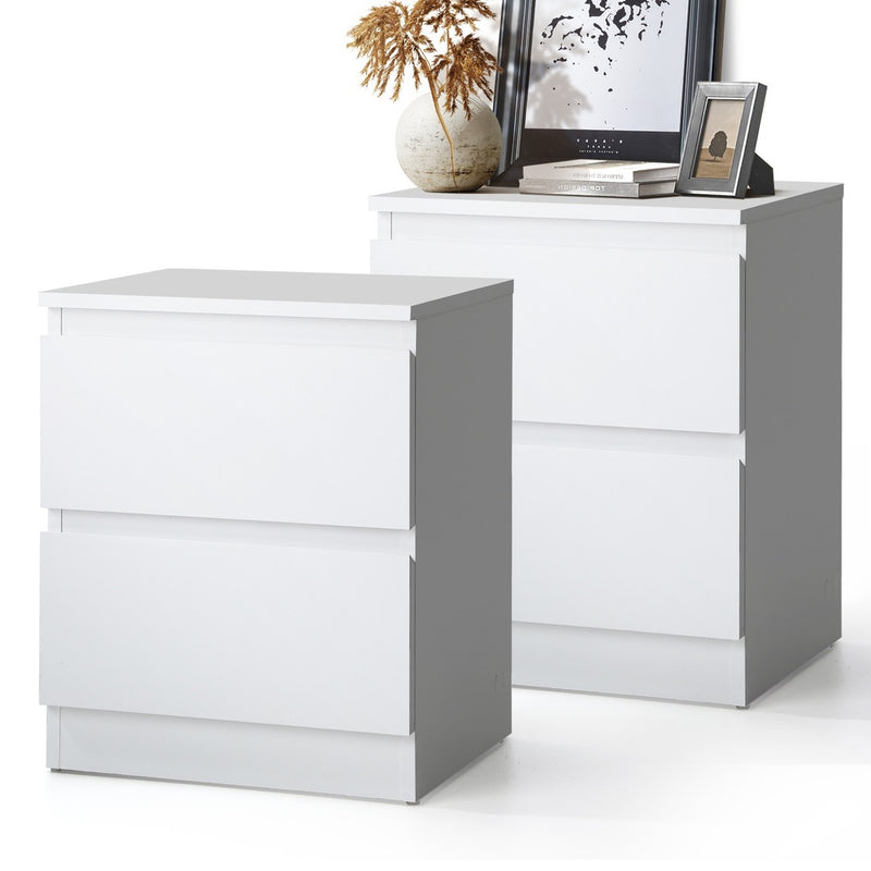 Oikiture Bedside Tables Set of 2 Nightstand White