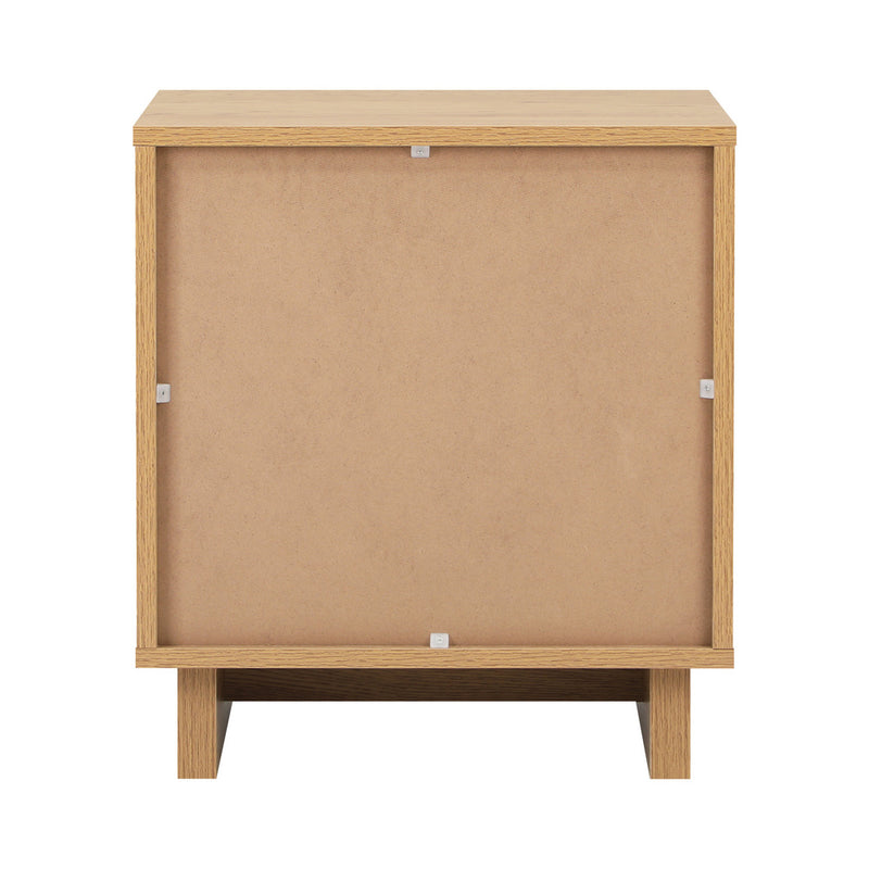 Oikiture Bedside Table 2 Drawers Nightstand Storage Cabinet Natural