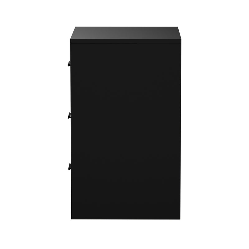Oikiture Bedside Table 3 Drawers Nightstand Bedroom Storage Black