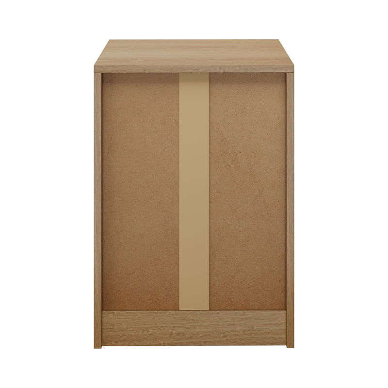 Oikiture Bedside Table 3 Drawers Nightstand Bedroom Storage Natural