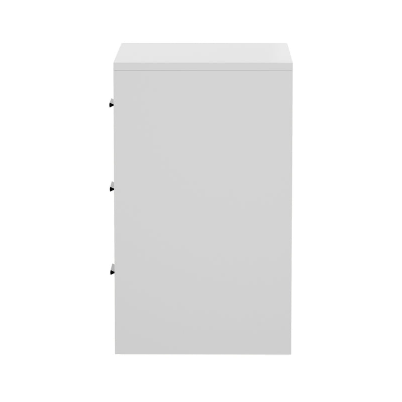 Oikiture Bedside Table 3 Drawers Nightstand Bedroom Storage White
