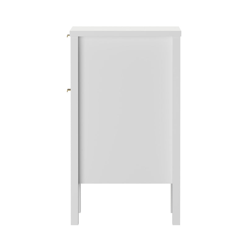 Oikiture Modern Bedside Table Nightstand Cabinet White
