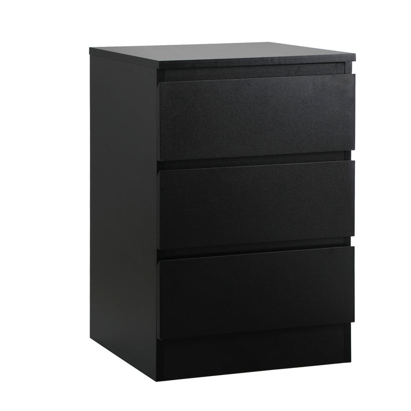 Oikiture Bedside Tables Set of 2 Side Table Nightstand Black