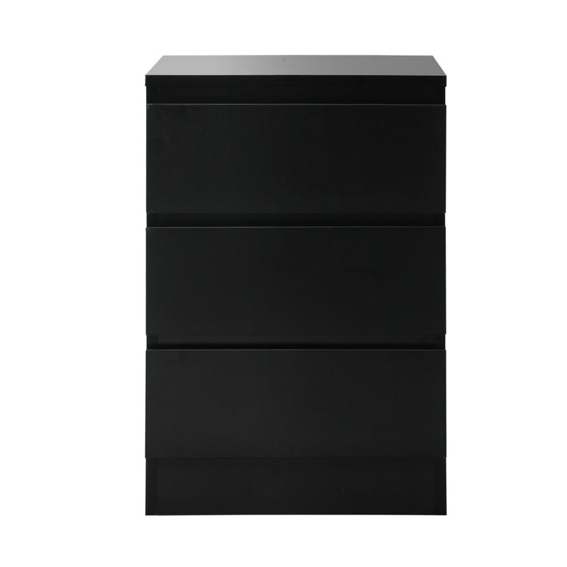 Oikiture Bedside Tables Set of 2 Side Table Nightstand Black