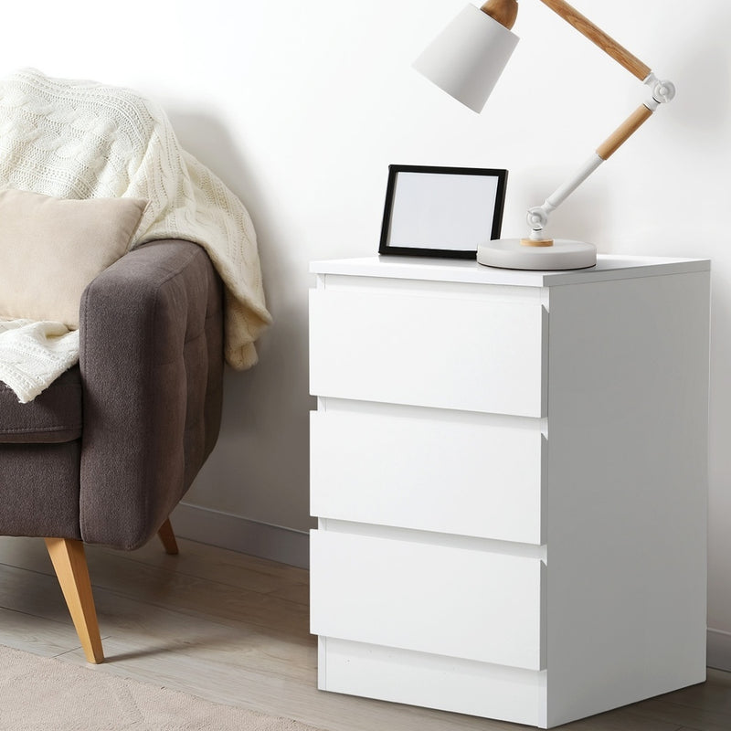 Oikiture Bedside Tables Set of 2 Side Table Nightstand White