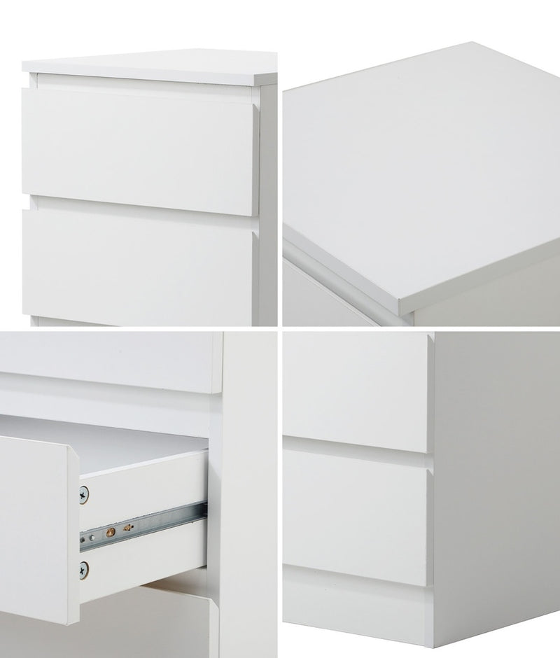 Oikiture Bedside Tables Set of 2 Side Table Nightstand White