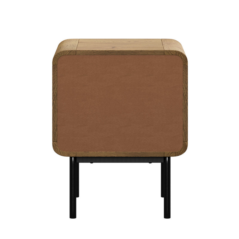 Oikiture 2x Bedside Table 1 Drawers 1 Shelf Nightstand Storage Natural