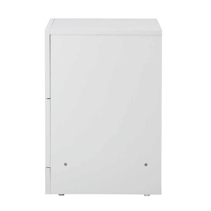 Oikiture Bedside Table 2 Drawers Side Table White