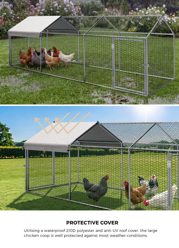 Alopet 3x1x1M Chicken Coop with Cover Poultry Cage Pet Hutch