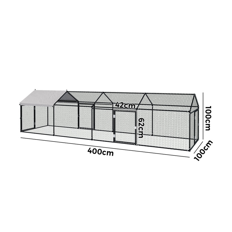 Alopet 4x1x1M Chicken Coop with Cover Poultry Cage Pet Hutch