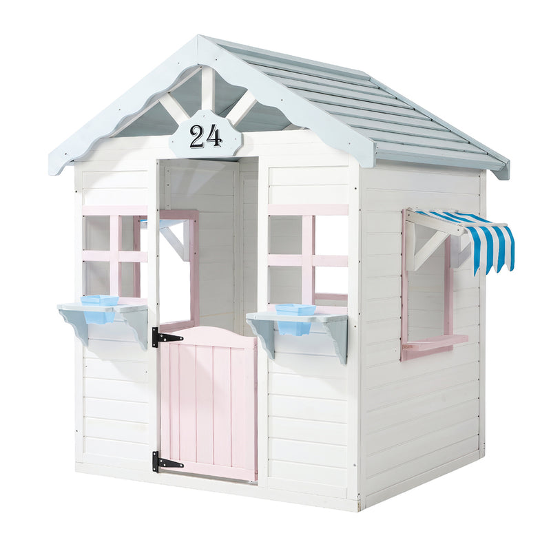 Mazam Kids Wooden Cubby House Outdoor Playhouse Backyard Play