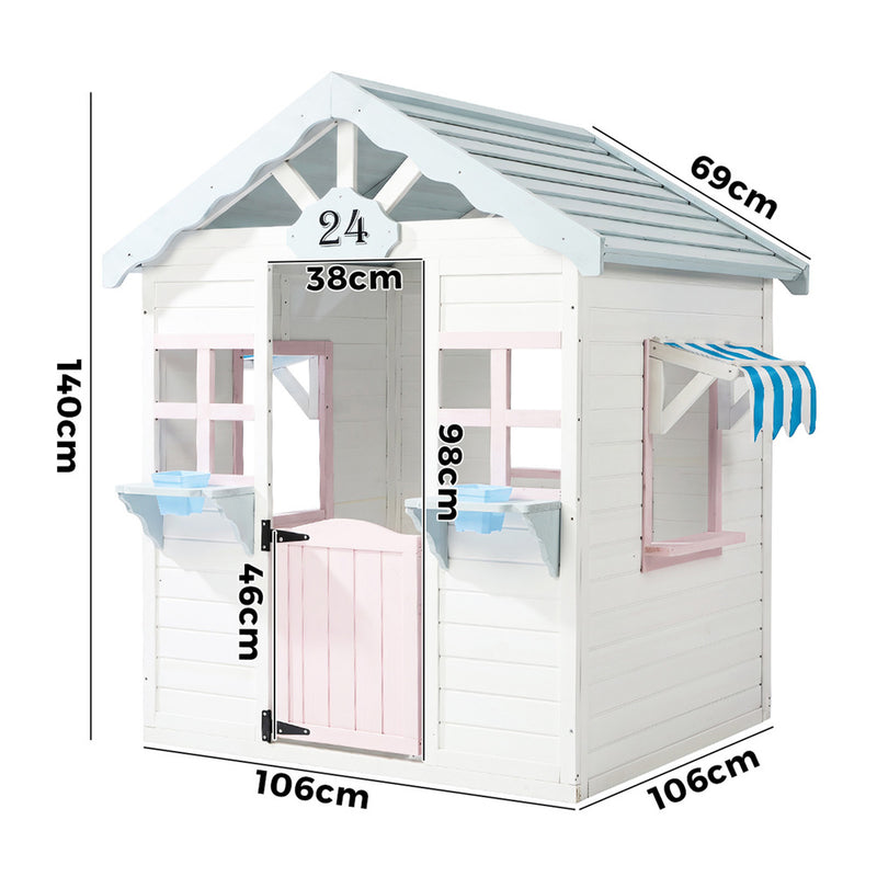 Mazam Kids Wooden Cubby House Outdoor Playhouse Backyard Play