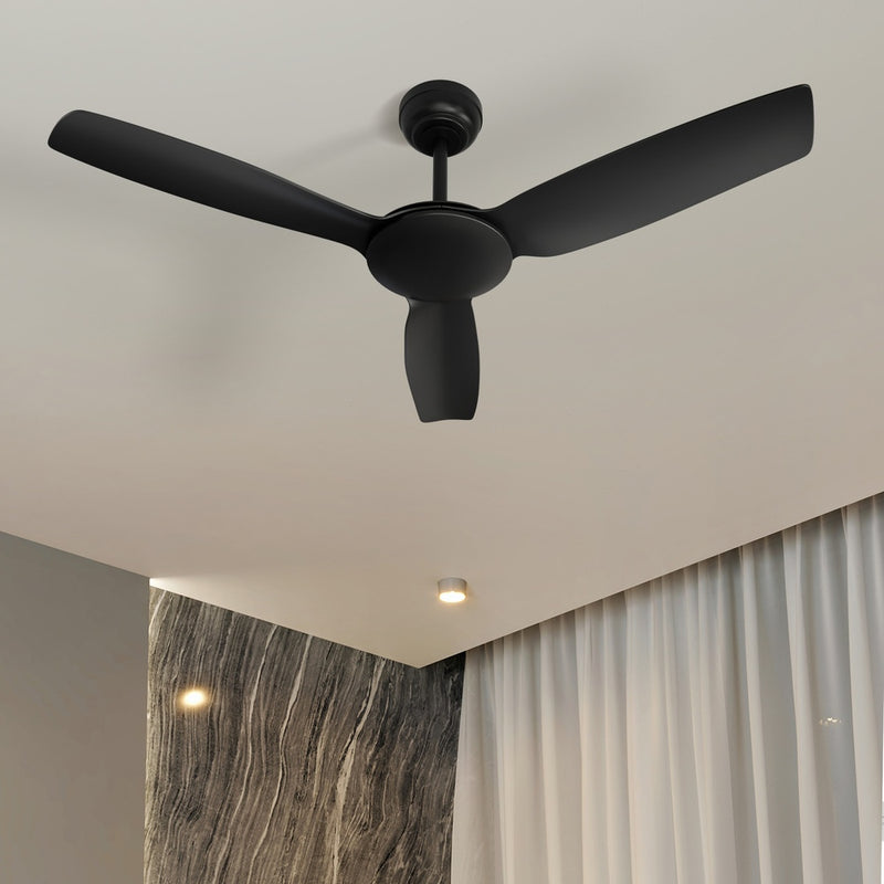 Vevare 52'' Ceiling Fan DC 3 ABS Blades Remote Control Timer Black