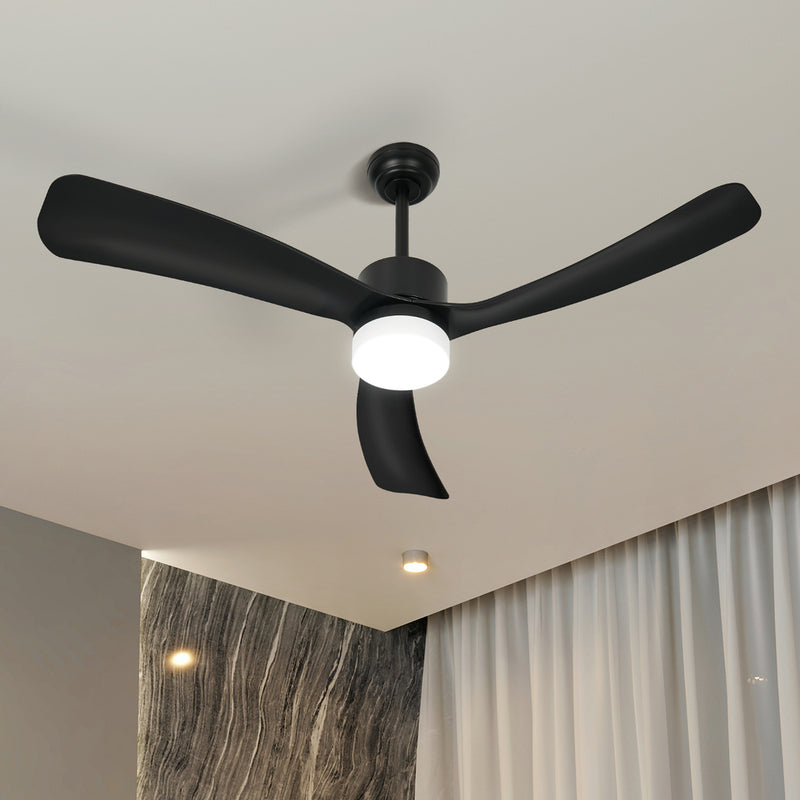 Vevare 52" Ceiling Fan LED Light 5 Speed Fans Remote Control Black