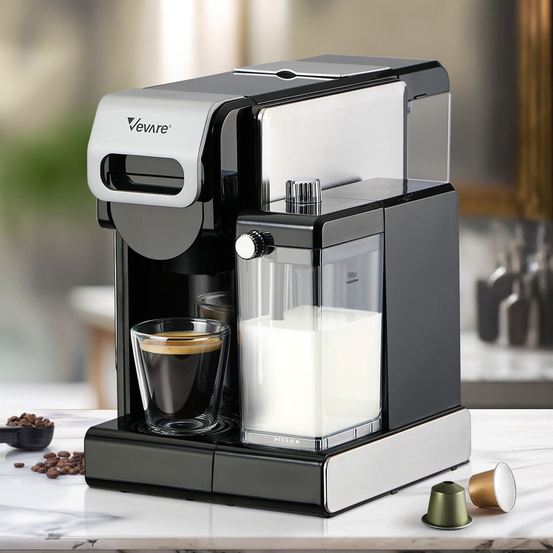 Vevare 5in1 Capsule Coffee Machine Milk Frother Nespresso Pod Maker