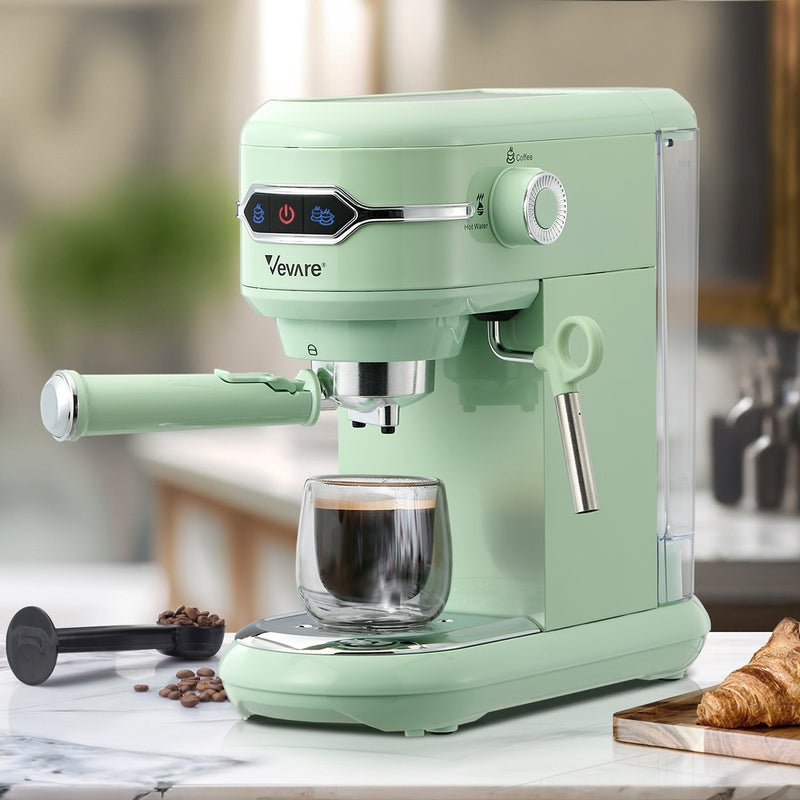 Vevare Coffee Machine Latter Cappuccino Maker 19 Bar Milk Frother Mint