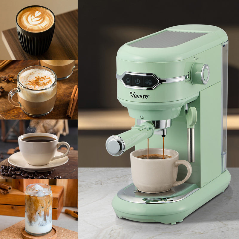 Vevare Coffee Machine Latter Cappuccino Maker 19 Bar Milk Frother Mint