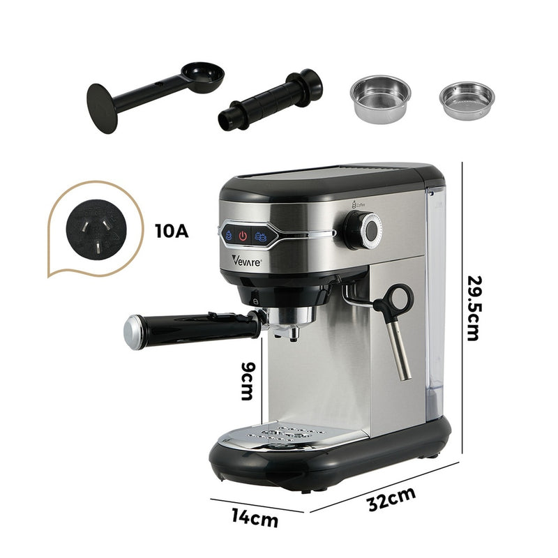 Vevare Coffee Machine Latter Cappuccino Maker 19 Bar Milk Frother