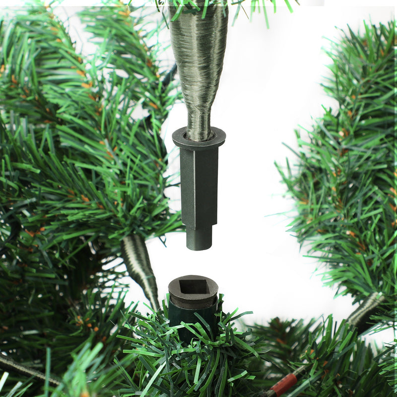 Mazam Christmas Tree 2.1M 7FT Xmas Decorations Green w/ LED Light and Pine Cones