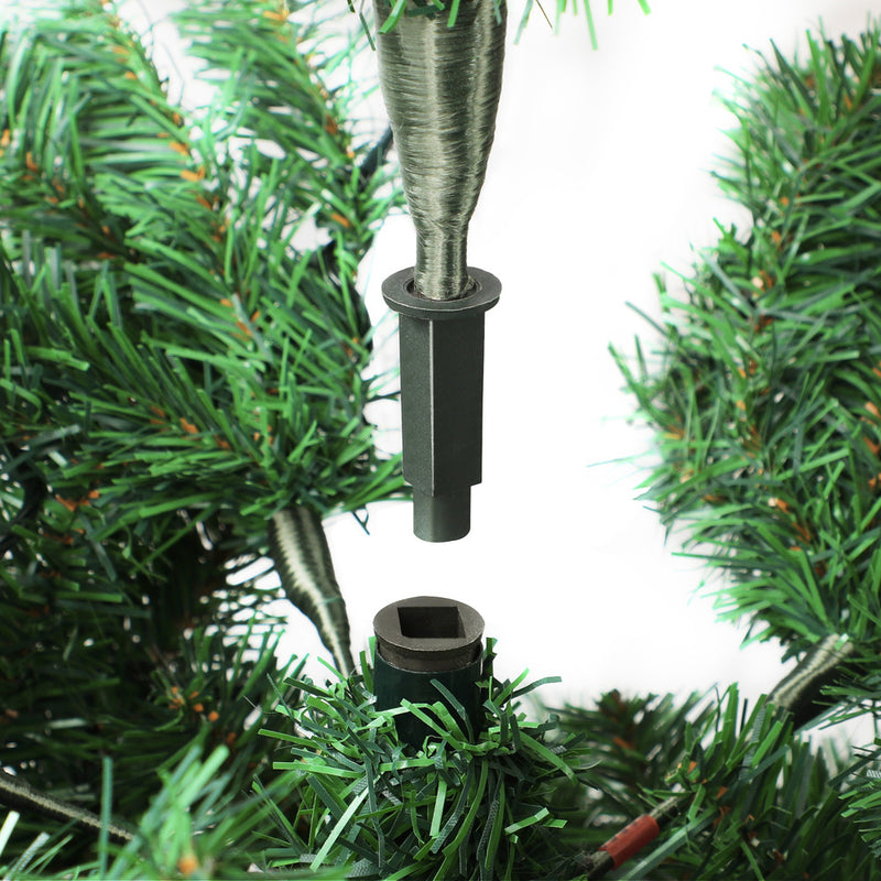 Mazam Christmas Tree 2.4M 8FT Xmas Decorations Green w/ LED Light and Pine Cones