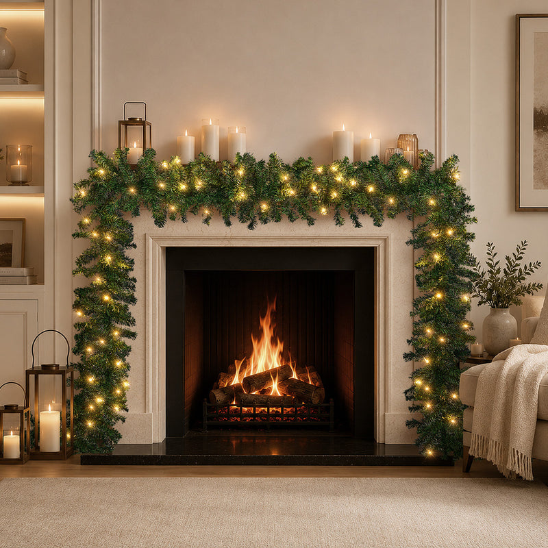Tinseltown 10M LED Pre Lit Christmas Garland Decor Green