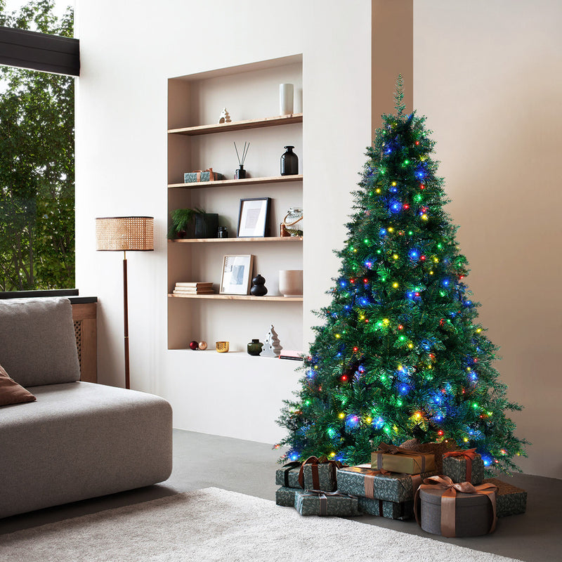 Tinseltown LED Christmas Tree 1.8M 6FT Multi Colour Lights 8 Flash Modes