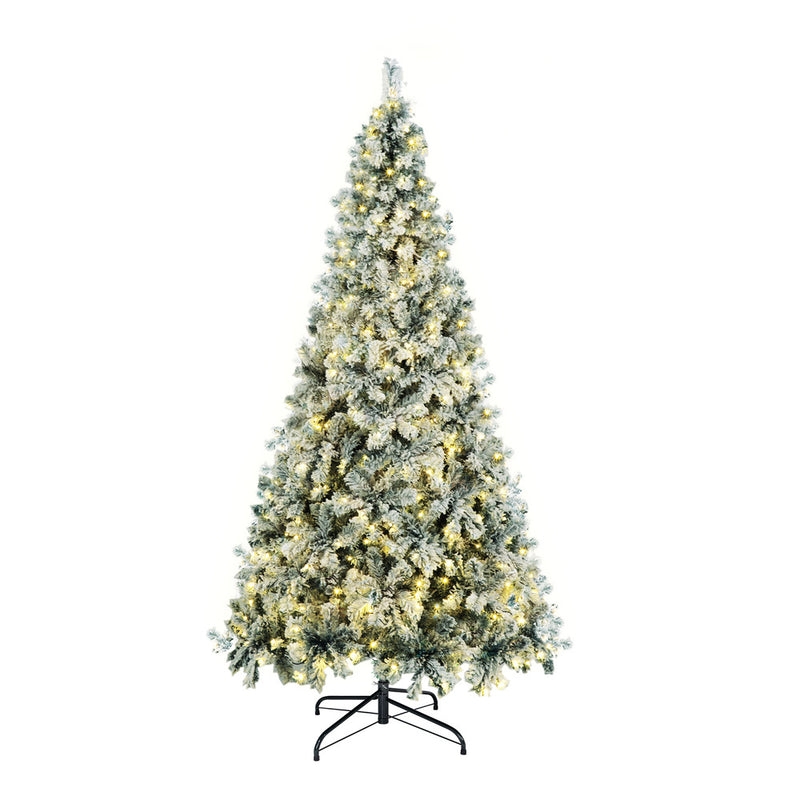 Mazam Christmas Tree 1.8M 6FT Snow Flocked Green with LED
