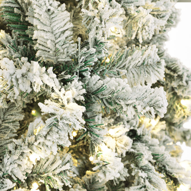 Mazam Christmas Tree 2.1M 7FT Snow Flocked Green with LED