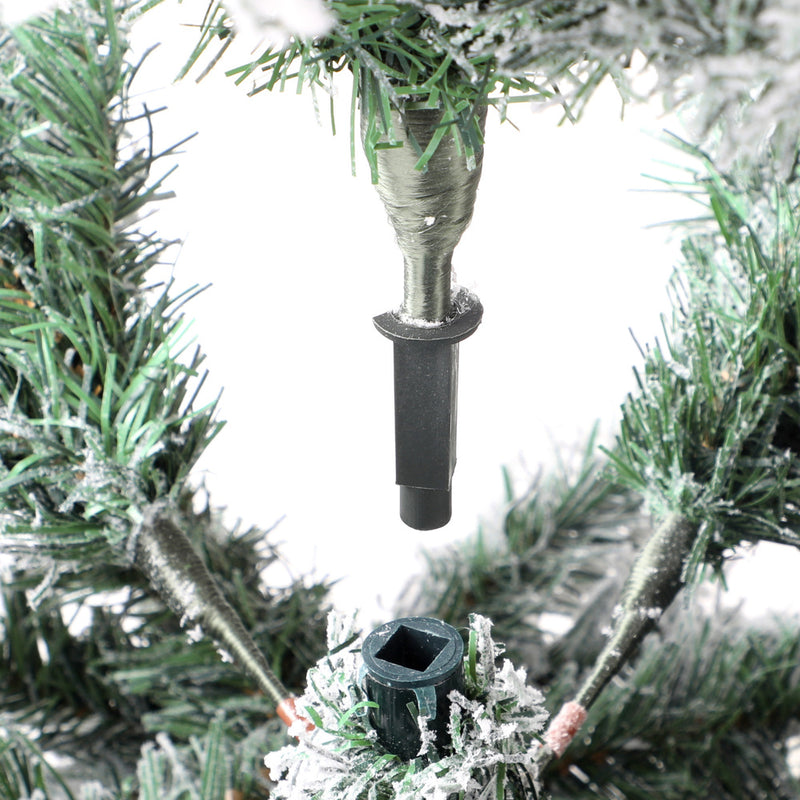 Mazam Christmas Tree 2.4M 8FT Snow Flocked Green with LED