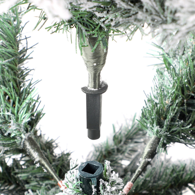 Tinseltown LED Christmas Tree 1.8M 6FT with Tree Skirt Light Snow-sprayed Green