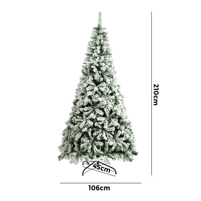 Christmas Tree 2.1M 7FT Snow Flocked Green
