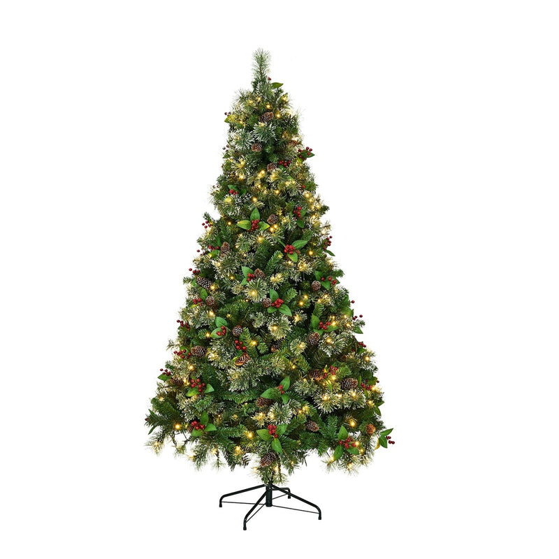 Tinseltown LED Christmas Tree 1.8M 6FT with Lights Ornaments Green