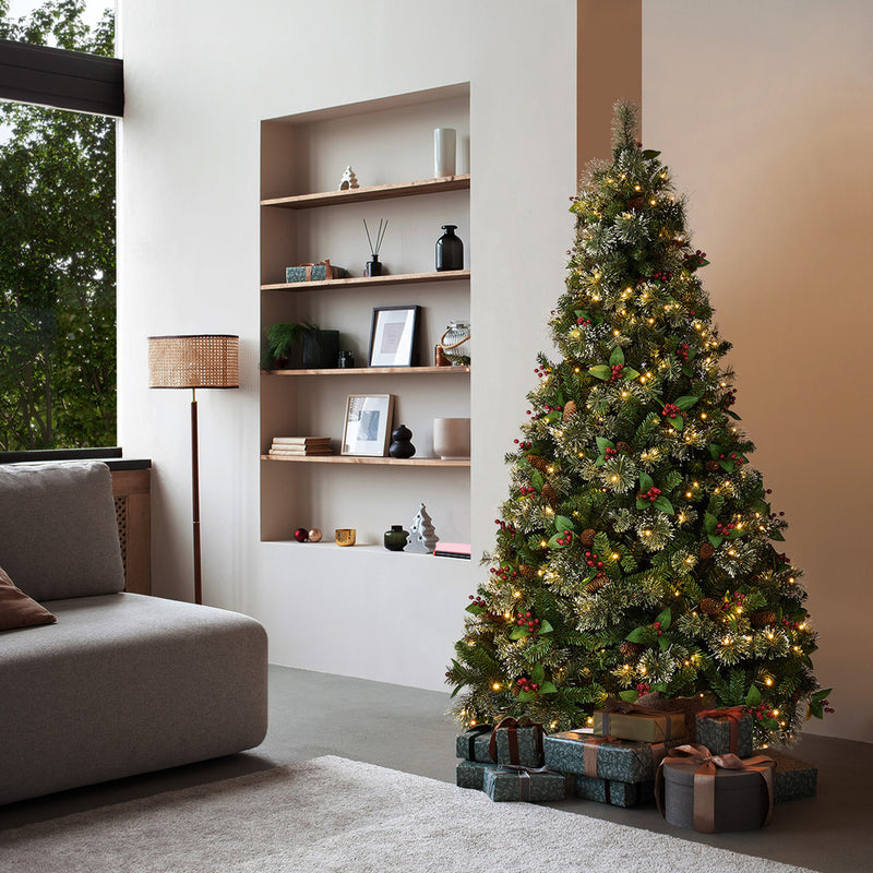Tinseltown LED Christmas Tree 1.8M 6FT with Lights Ornaments Green
