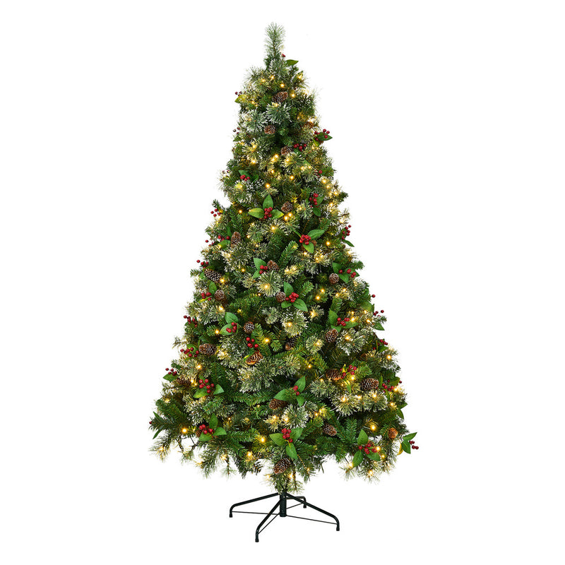 Tinseltown LED Christmas Tree 2.1M 7FT with Lights Ornaments Green