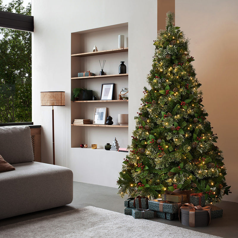 Tinseltown LED Christmas Tree 2.1M 7FT with Lights Ornaments Green